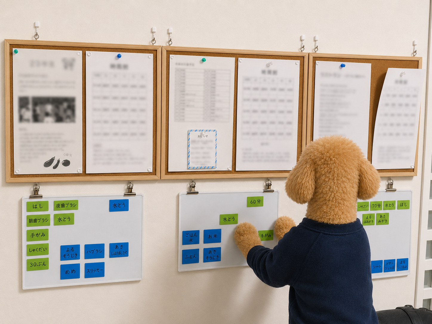 マグネットボードで管理する子ども