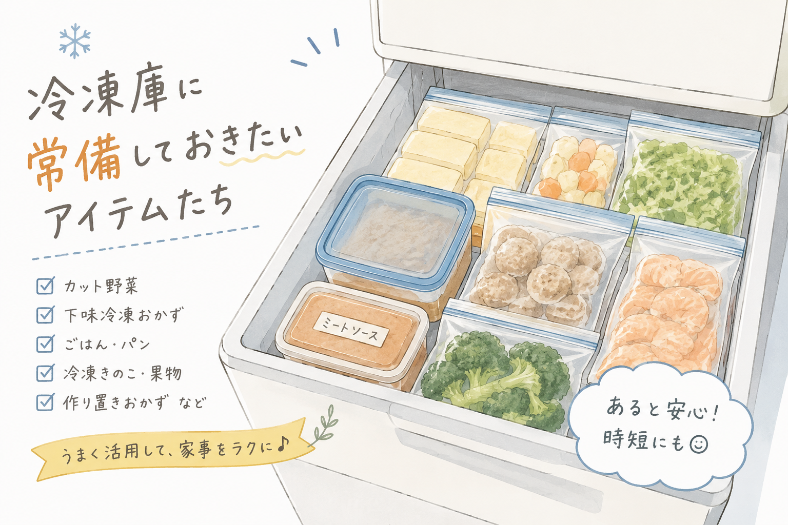 冷凍庫の常備食材
