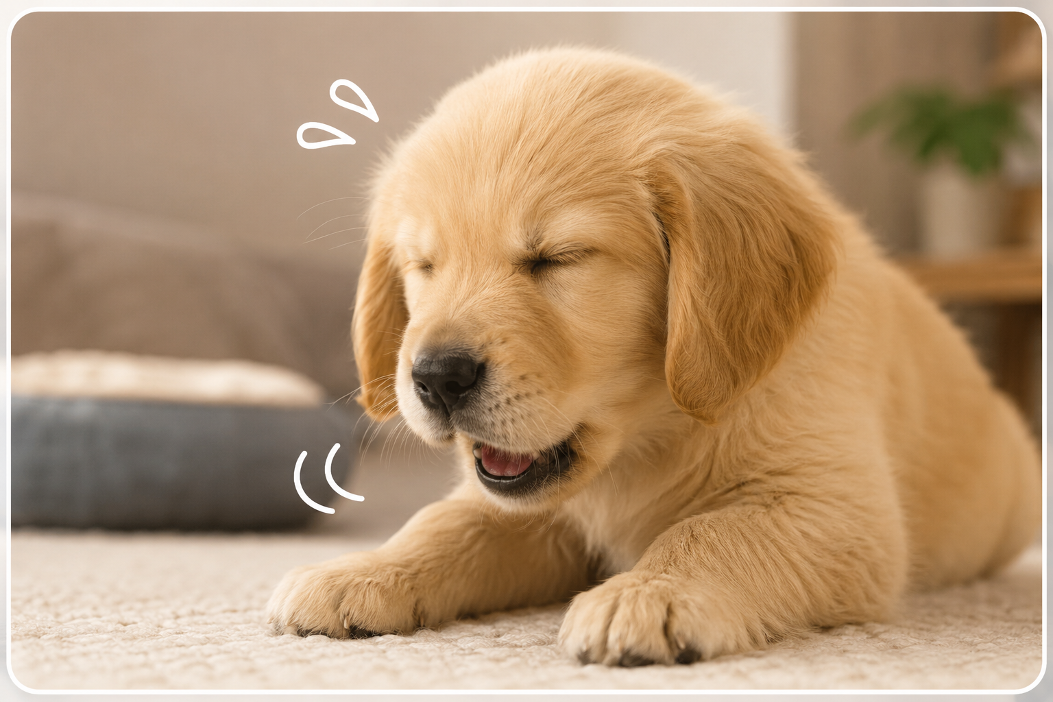 ケンネルコフで苦しむ子犬