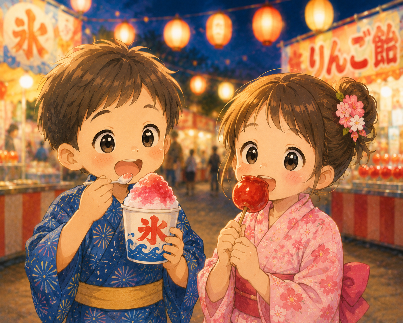夏祭りの子どもたち