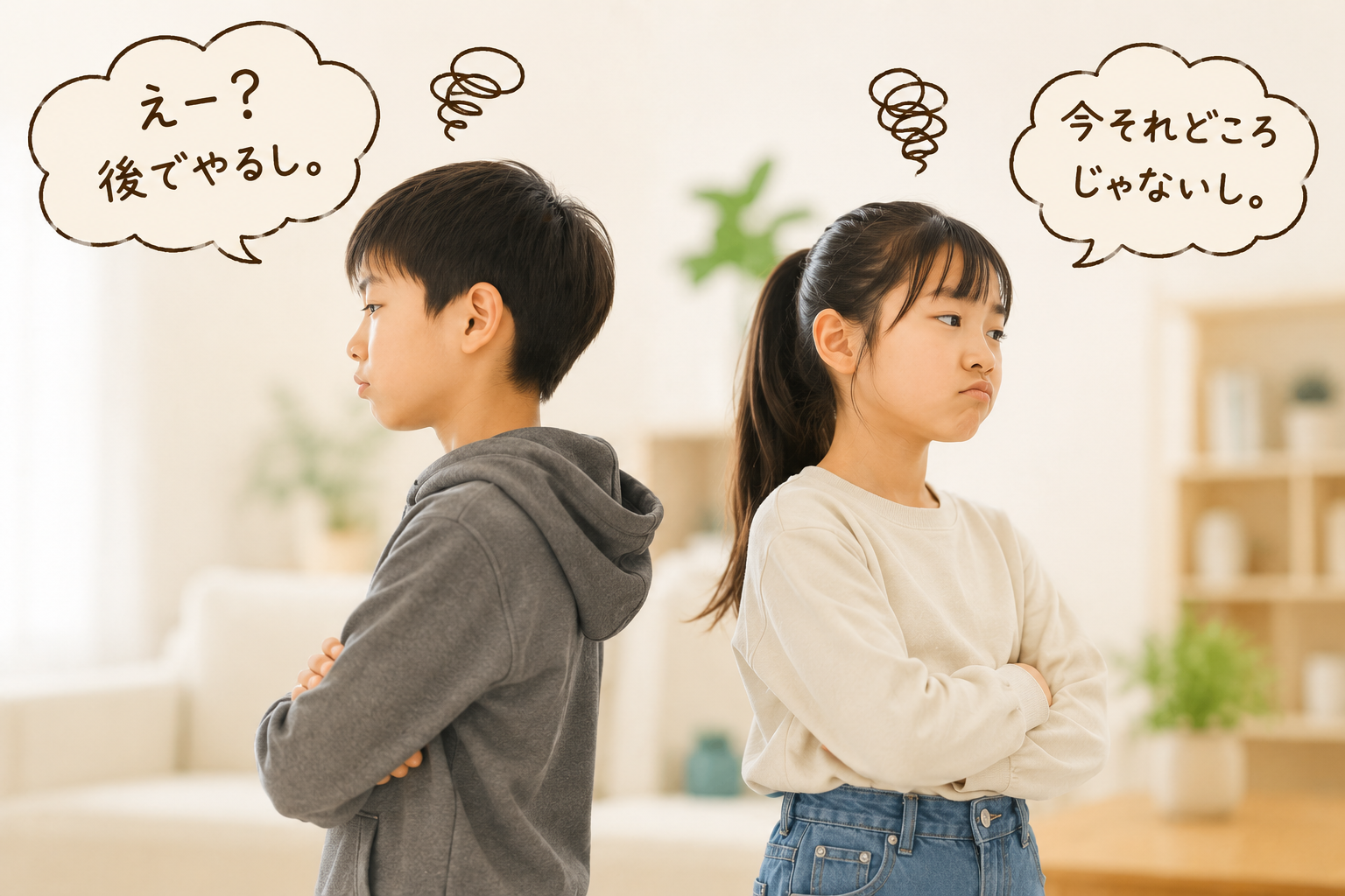 えー？後でやるし。今それどころじゃないし。