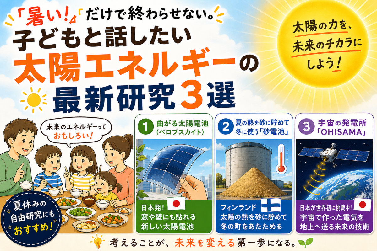 「暑い！」だけで終わらせない｜子どもと話したい太陽エネルギー最新研究3選