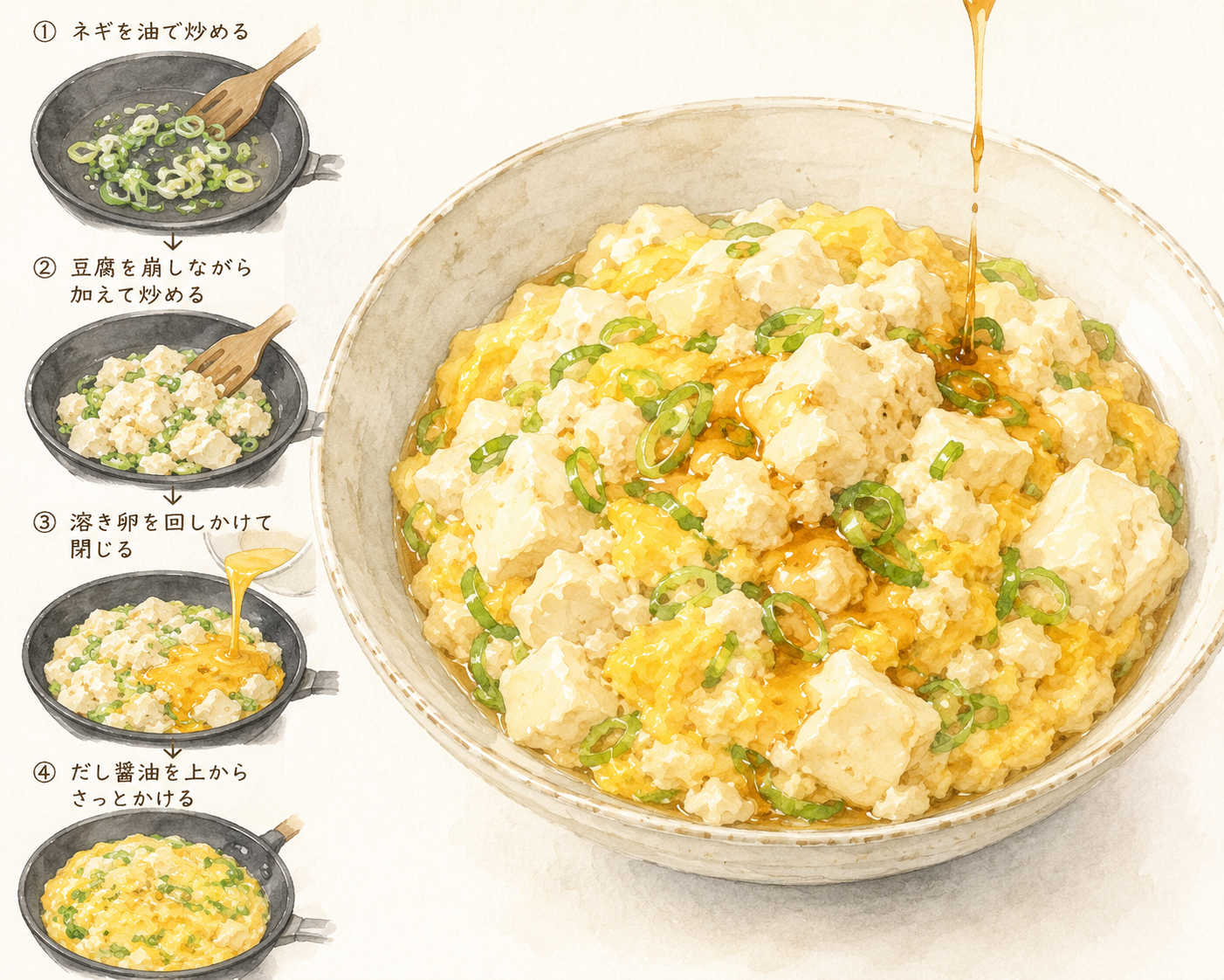 ふわふわ豆腐の卵とじ