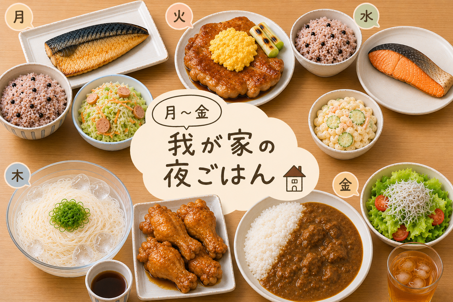 月〜金 わが家の夜ごはん