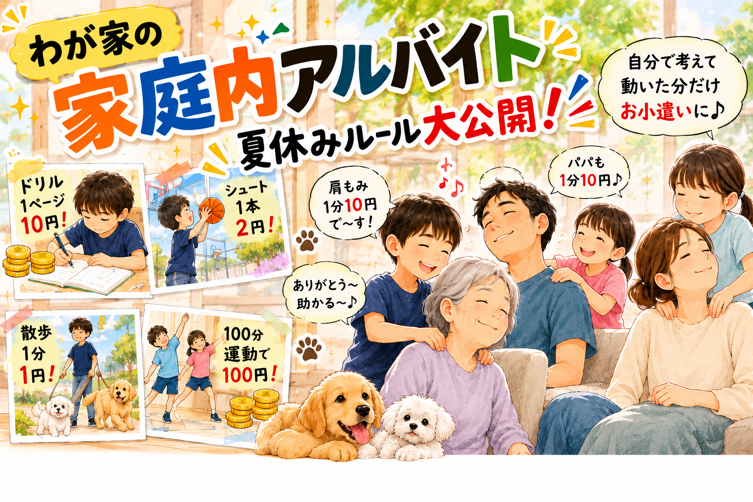わが家の家庭内アルバイト｜夏休みルール大公開