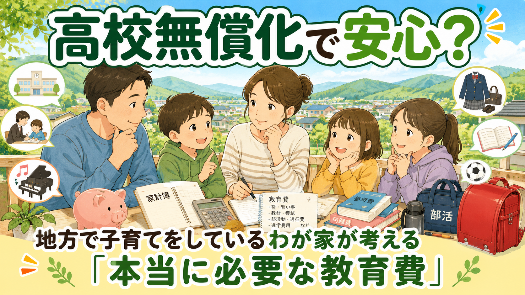 高校無償化で安心？地方で子育てをしているわが家が考える「本当に必要な教育費」